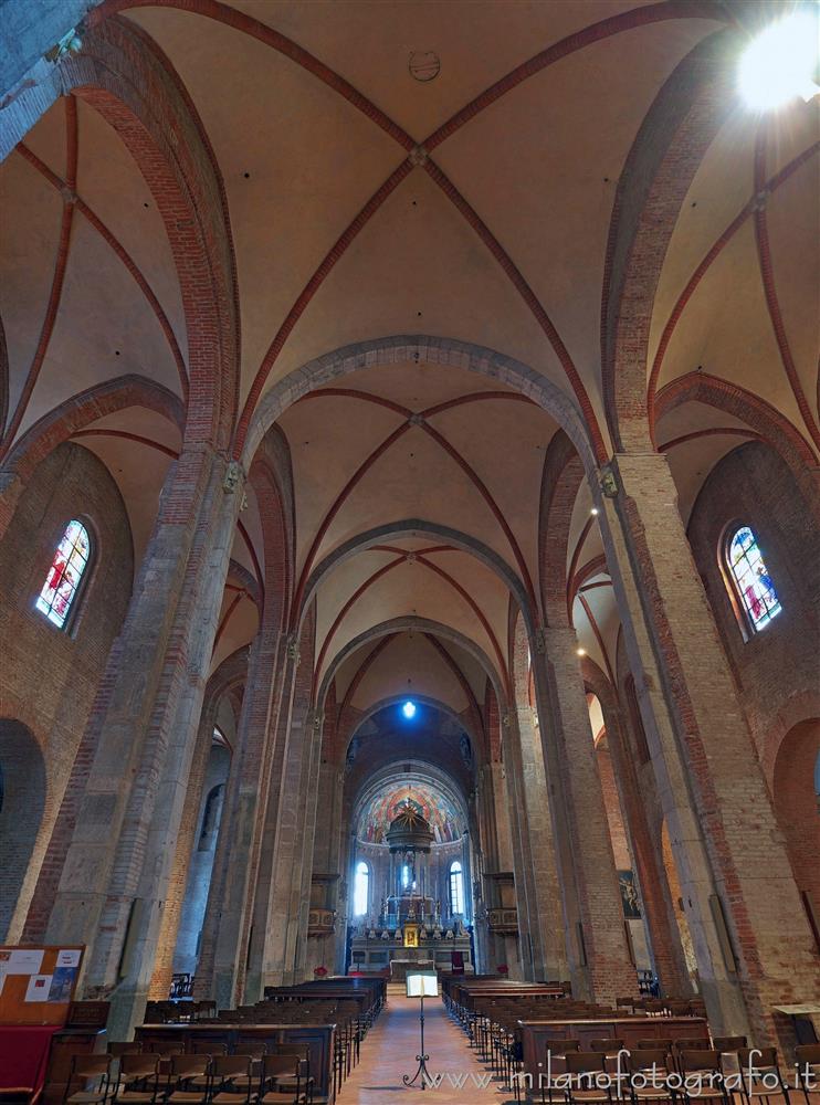 Milan (Italy) - Vertical view of the interior of the Basilica of San Simpliciano